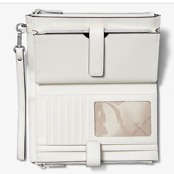 Michael Kors Jet Set Travel Lg Embellished Denim Wristlet Wallet Phone Patches - Picture 2 of 16